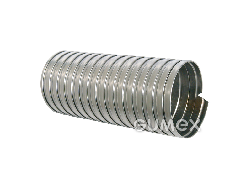 Kaminrohre für Gas, 100/104mm, Edelstahl 1.4301, +200°C, silber, 